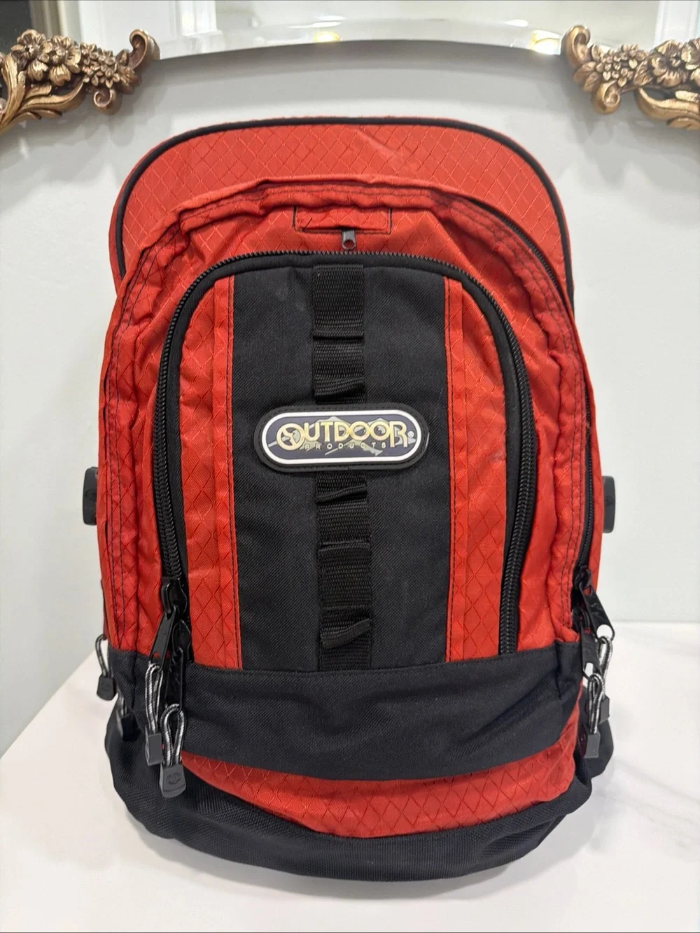 Men's Red and Black Backpack